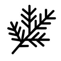 Simple Line Art Branch Leaves Botanical Illustration Minimalist Black and White Icon vector