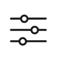 Minimalist Line Art Filter Control Setting Adjustment Interface Icon vector