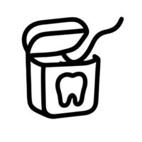 Simple Outline Dental Floss Box with Tooth Icon Hygiene Illustration vector