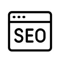 Simple Line SEO Website Optimization Concept Outline Style Icon Element vector