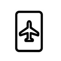 Simple Outline Airplane Mobile Phone Application Interface Navigation Icon vector