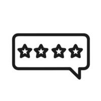 Simple Outline Star Rating in Speech Bubble Comment Icon Symbol vector