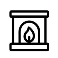 Minimalist Outline Fireplace Flame Icon Design Element Symbol Illustration vector