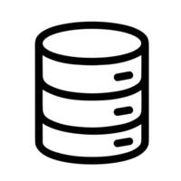 Simple Line Style Database Storage System Server Thin Icon vector