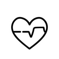 Minimalist Outline Heartbeat Heart Symbol Sign Design Element Icon vector
