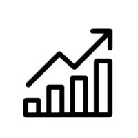 Simple Outline Growth Chart with Arrow Up Direction Business Symbol Icon vector