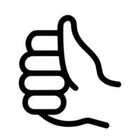 Simple Line Hand Gesture Thumb Up Approval Sign Icon Symbol vector