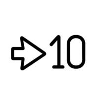 Minimalist Line Arrow Ten Number Numeric Sign Symbol Icon vector