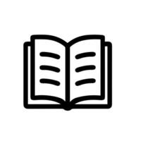 Minimalist Line Open Book Reading Education Knowledge Flat Icon vector