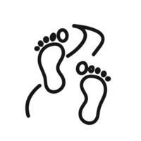 Simple Line Feet Step Directional Movement Dance Instruction Element vector