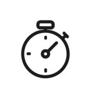 Simple Outline Clock Timer Watch Sign Minimalist Icon Shape Design vector