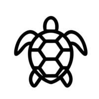 Outline Simple Turtle Reptile Marine Creature Line Art Icon Illustration vector