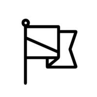 Minimalist Outline Flag with Pennant Shape Icon Symbol Sign vector