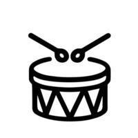 Simple Line Drum Musical Instrument Percussion Band Object Element Icon vector