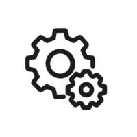 Minimalist Line Style Gear Machine Part Cogwheel Setting Icon vector