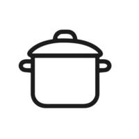 Simple Outline Pot Cooking Utensil Element For Culinary Needs and Icon vector