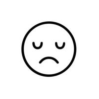 Simple Outline Sad Face Emoji Icon for User Interface Element vector