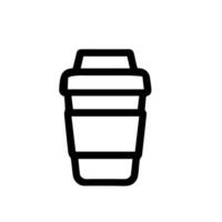 Minimalist Line Art Coffee Cup Container Graphic Symbol Element vector