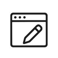Outline Simple Edit Page Application Interface Line Icon Element vector