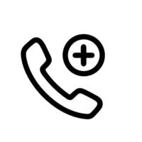 Simple Line Art Call Add Contact Icon Symbol Communication vector