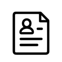 Minimalist Line Style Detail Profile Document Application Information Icon vector