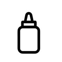 Minimalist Outline Simple Glue Bottle Container Stationery Supply Element Icon vector