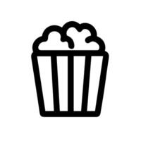 Simple Outline Popcorn Snack Container Icon for Movie or Entertainment vector