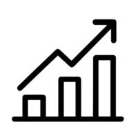 Simple Line Style Business Growth Bar Chart Diagram Graph Icon vector
