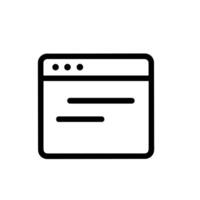 Minimalist Outline Browser Window Mockup Display Internet Page Website Icon vector