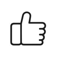 Simple Outline Handdrawn Thumbs Up Approval Gesture Like Icon Shape vector