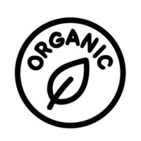 Handdrawn Outline Organic Leaf Symbol in a Circle Frame Sign vector