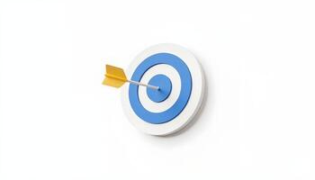 A close-up of a target with an arrow in the center, symbolizing achievement and aiming. photo