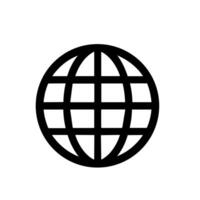 Simple Line Style World Globe Grid Icon Graphic Design Element vector