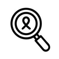 Simple Outline Magnifying Glass Ribbon Symbol Icon Design Element vector