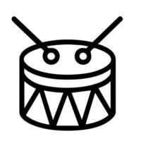 Outline Simple Drum Musical Instrument With Stick Line Art Icon vector