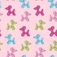 Seamless pattern with colorful puppies balloons. graphics. vector