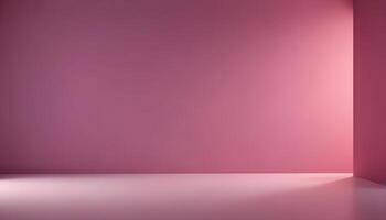 A minimalist studio space with a gradient of pink hues, creating a clean, inviting backdrop. photo