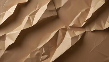 A close-up shot reveals a textured paper surface with intricate folds and a warm color. photo
