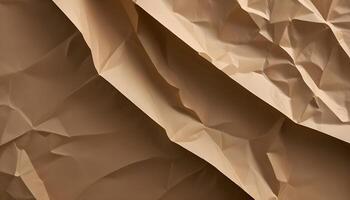Close-up of folded beige paper creates an abstract pattern of shadows and textures. photo
