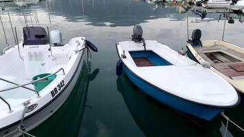 Bar, Montenegro, 27 December 2024, yachts in port of Adriatic Sea on cloudy day video
