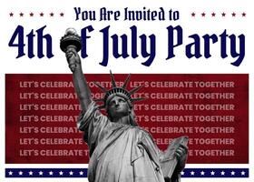 Red and Blue 4th Of July Invitation Party Template