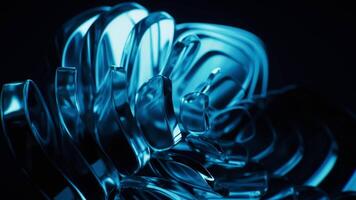 Abstract glass fragment flower background, 3d rendering video
