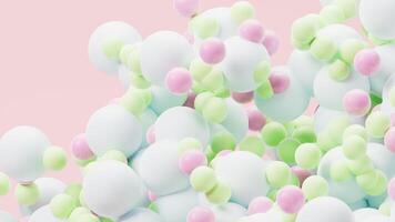Abstract dense particles spheres background, 3d rendering video