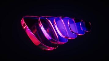 Abstract gradient glass geometry background, 3d rendering video