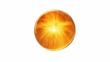Transparent golden liquid bubble with alpha channel, 3d rendering. video