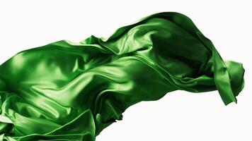 Flowing green cloth background, 3d rendering video