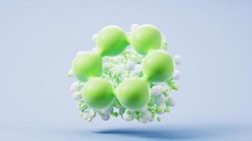 Biological organic protein structure and molecules, 3d rendering. video
