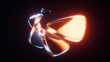 Abstract gradient glass geometries background, 3d rendering. video