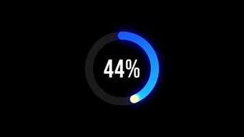 44 Percent Circular Progress Bar Animation. Loading UI Element video