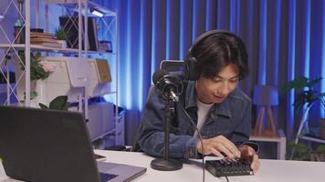 Content creator setting up for streaming video